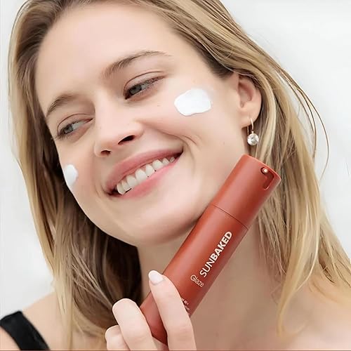Miniatura 5 de Sunbaked Glaze Protector solar mineral antienvejecimiento con escualeno y ácido hialurónico  SPF 40+ loción solar facial y corporal óxido de zinc,