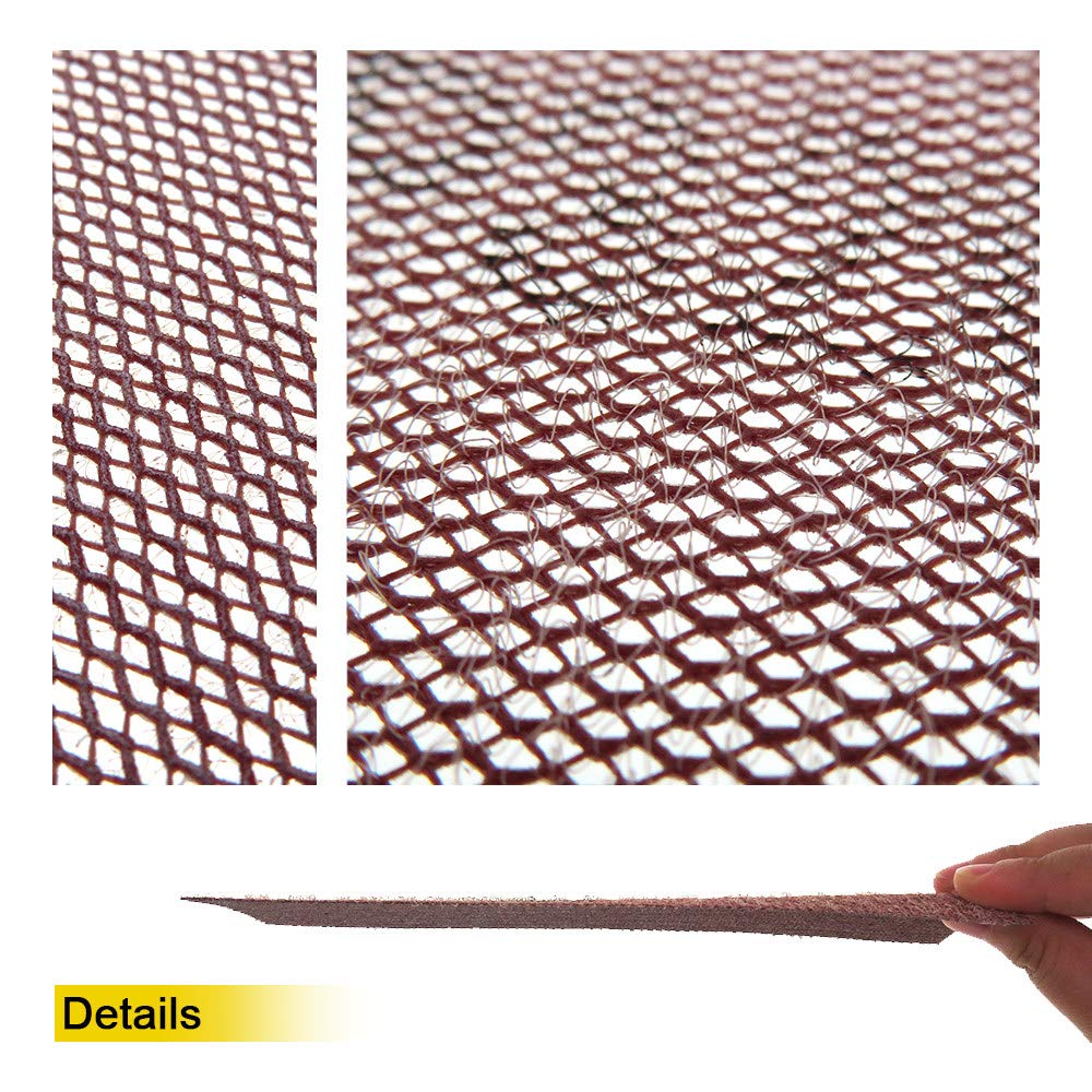 Láminas de lijado de malla, Disco de lija de malla de 198 x 70 mm, grano 80-600, for pulir metales y pintura de automóviles, 2-10 unidades(80 Grit,2 Pcs)