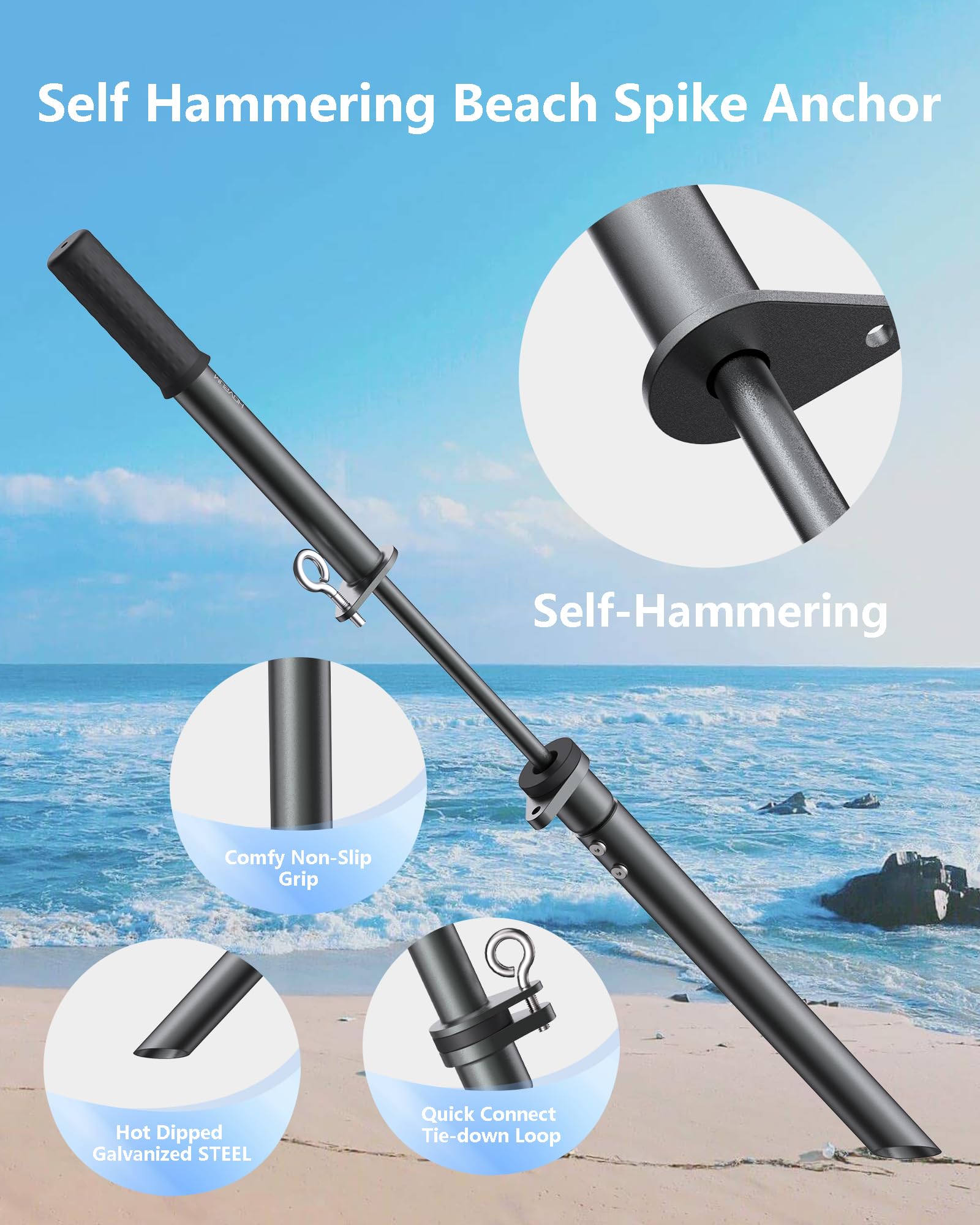 Sand Spike Boat Anchor, Sand Spike Beach Anchor For Boat Pontoon Kayak Jetski