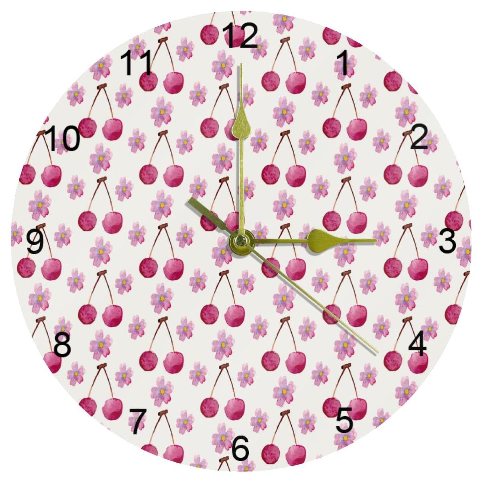 Horloge murale silencieuse rose aquarelle pour créer une cuisine zen