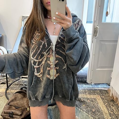 Miniatura 3 de Sudadera de gran tamaño para mujer, Y2K E-Girl, sudaderas con capucha para adolescentes, niñas, chaquetas de manga larga, ropa de calle holgada