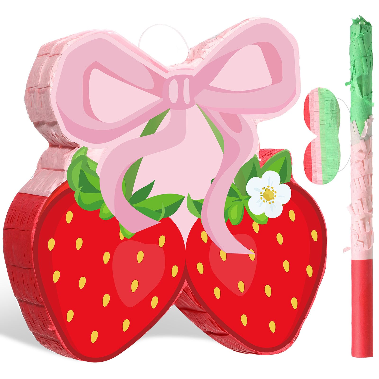 Photo 1 of Capoda Strawberry Piñata with Stick and Blindfold