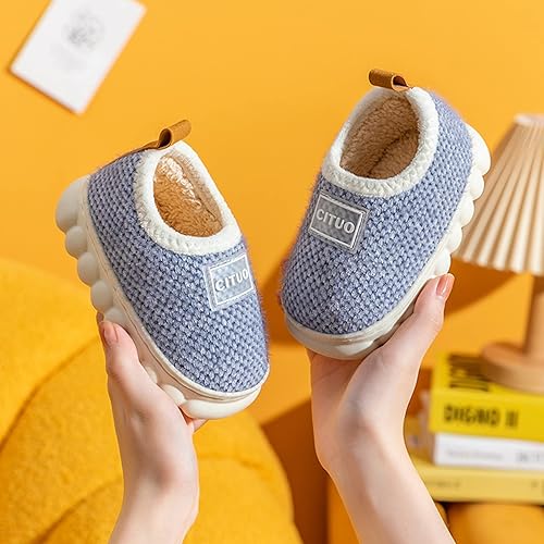 Miniatura 3 de WILLFUN Pantuflas de forro polar unisex para niños y niñas, zapatos cálidos de invierno para interiores y exteriores para niños pequeños