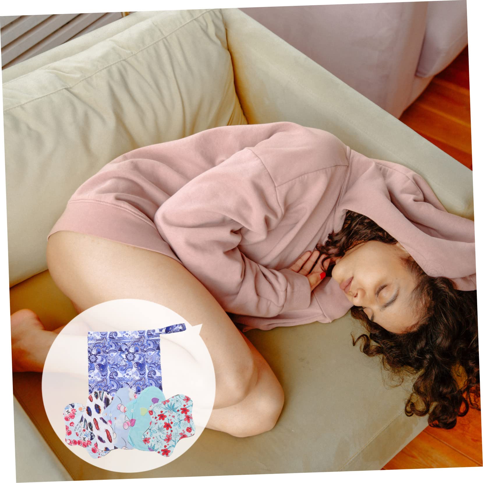 minkissy 3 Juegos Toalla De Tía Lavable Almohadillas De Tela Compresas Menstruales Femeninas Almohadilla De Copa Toallas Sanitarias Portátil Carbón De Bambú Bragas Mujer