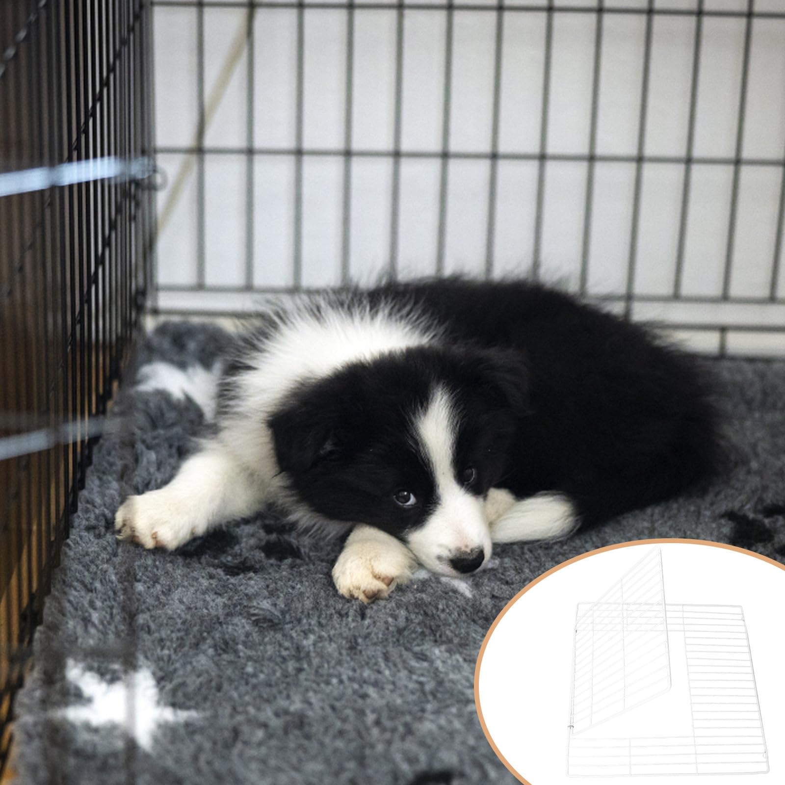 BETOOKY Selbstgemacht Eisendraht Haustiertür mit Bruch und Verschleißfestem Gitterstabmattenzaun für Hunde und Katzen Eleganter Weißer Schutz für Hundezäune und Gehege