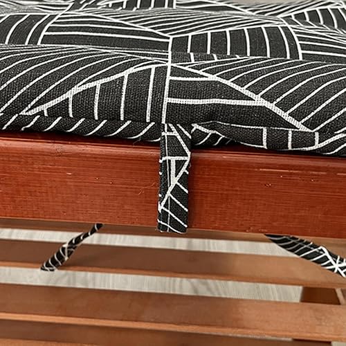 Miniatura 4 de Cojín de asiento para silla de jardín para interiores y exteriores, para patio, hogar, comedor, 48 x 12 pulgadas, antideslizante, respaldo para