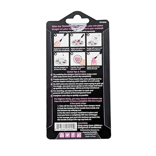 Miniatura 2 de PUEEN Juego de sellos y raspadores suaves transparentes HD de 1.378 in - Arte de uñas - Herramientas de estampado - CLARO - BH000706