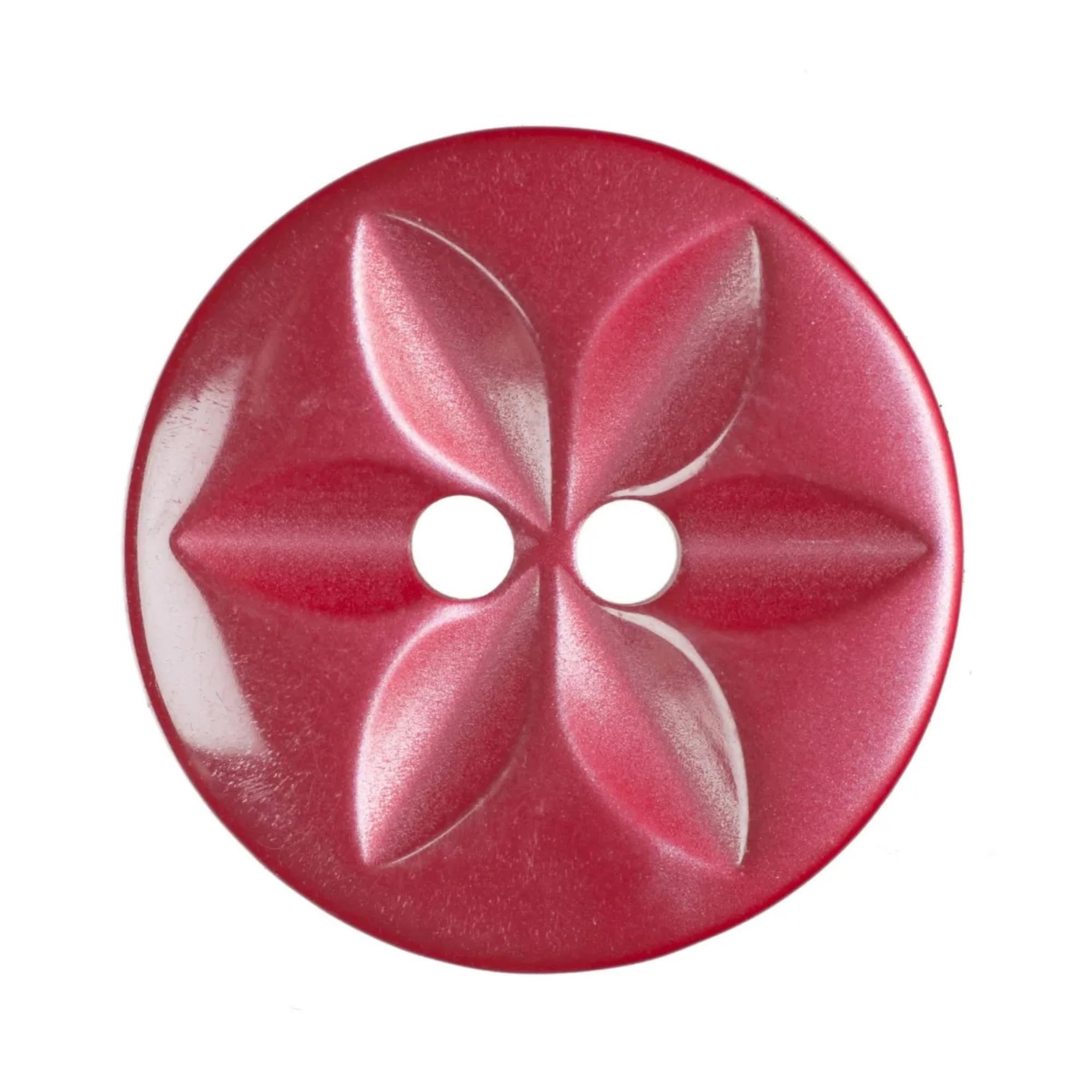 Baby Star Buttons, Round Resin Buttons for Baby Cardigans Sewing Baby Clothes, Knitting Dolls 11mm (18L) Red Pack of 20