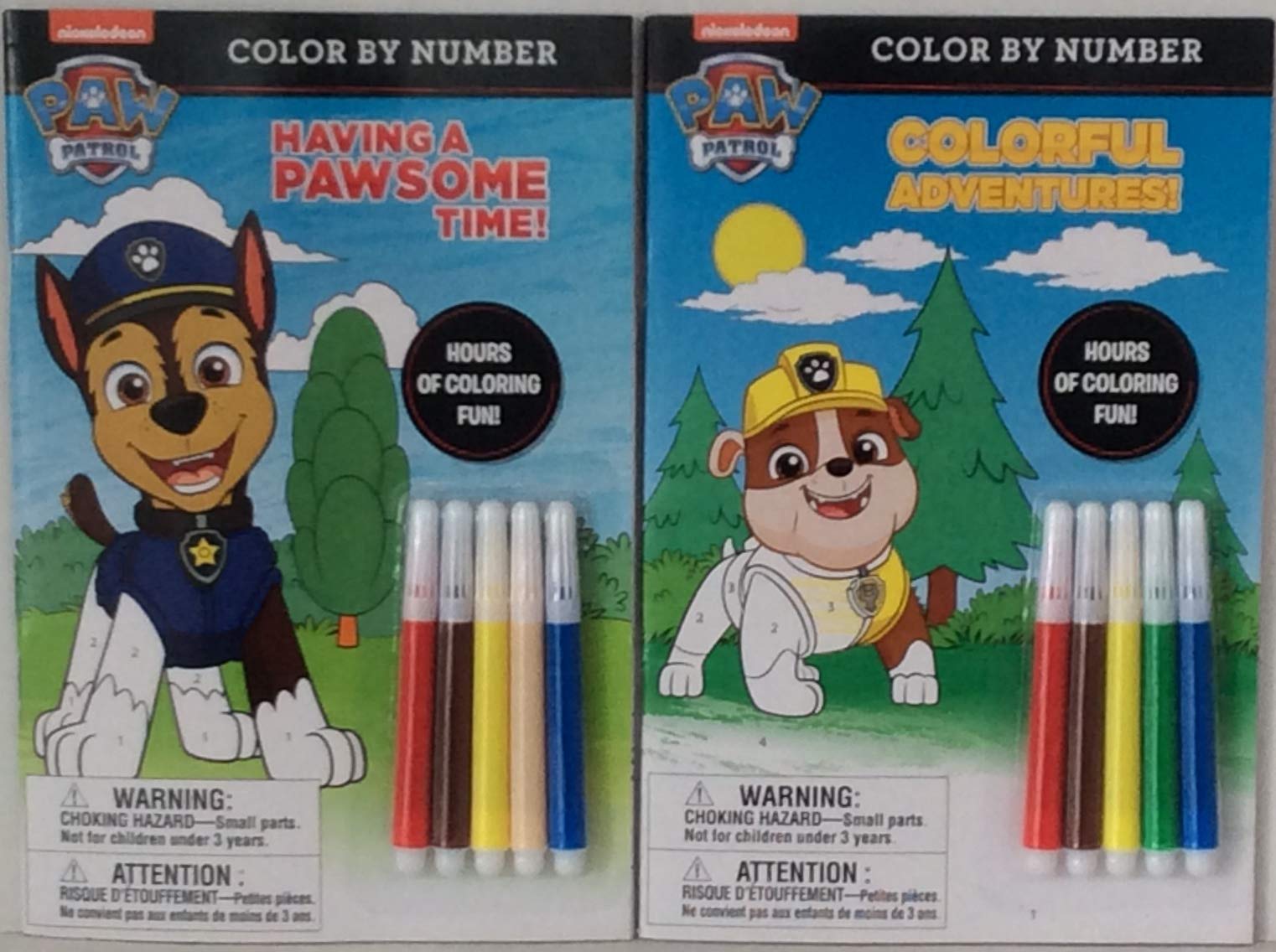Buy Imagine Publications Color by Number Featuring Paw Patrol Characters - 2 Coloring Book with ...
