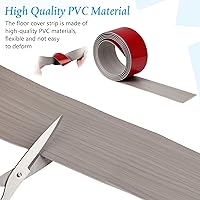 Vista 3 de Tira de transición de vinilo de 10 pies, 3 tiras de cubierta autoadhesivas planas de ancho, cubierta de umbral, tira de transición de piso laminado