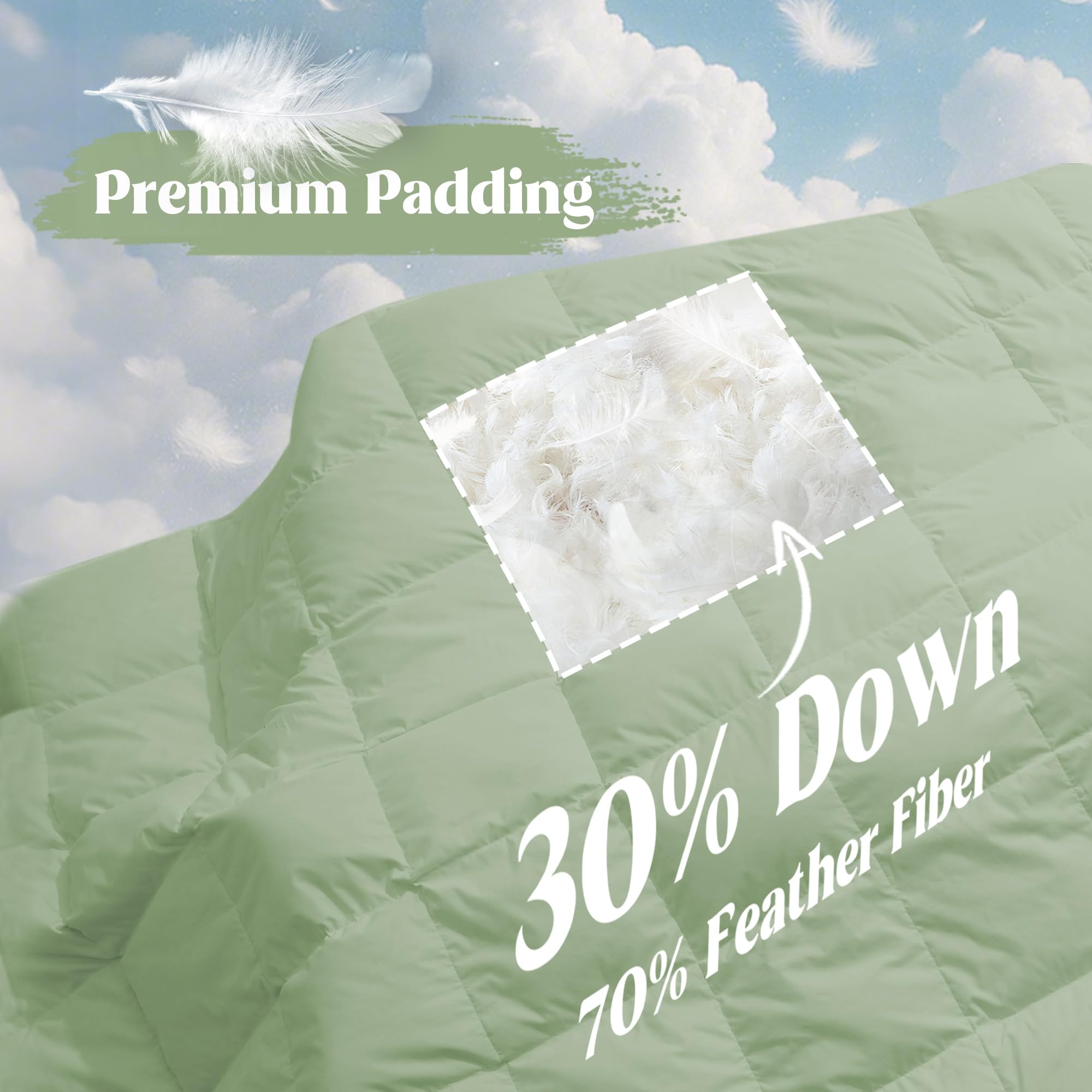 puredown® Queen Size Blanket for Bed, Ultra Lightweight Down & Feather Comforter, Soft Summer Blanket for Hot Sleepers, 88