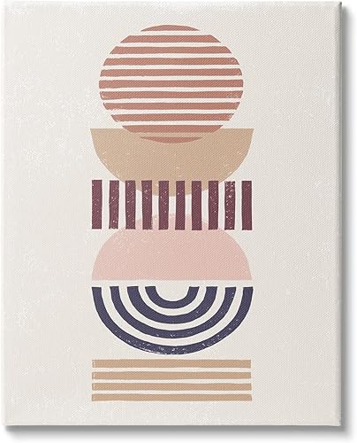 Stupell Industries Rising Sun - Diseño abstracto de rayas con diseño geométrico de desierto, diseñado por Moira Hershey en lienzo para pared, 24 x