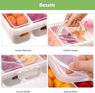 Hejo Fridge Food Storage Containers with Lids, Fridge Fruit Containers