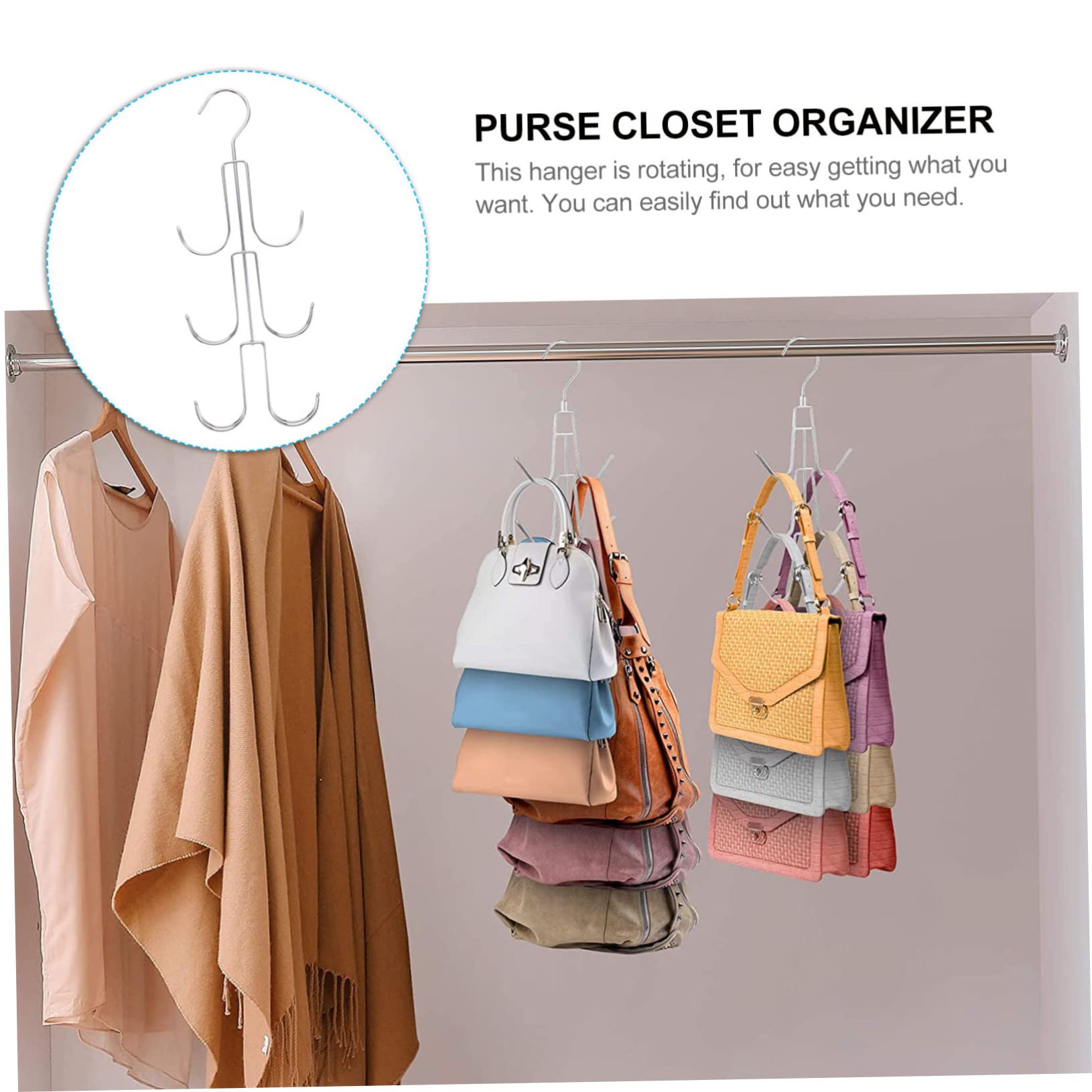 Cabilock 5 Stück Multifunktionaler Drehbarer Kleiderschrank Hänger aus Robustem Praktischer Organizer für Handtaschen Schals und Handtücher Platzsparend Einfache Aufbewahrung ohne Bohren