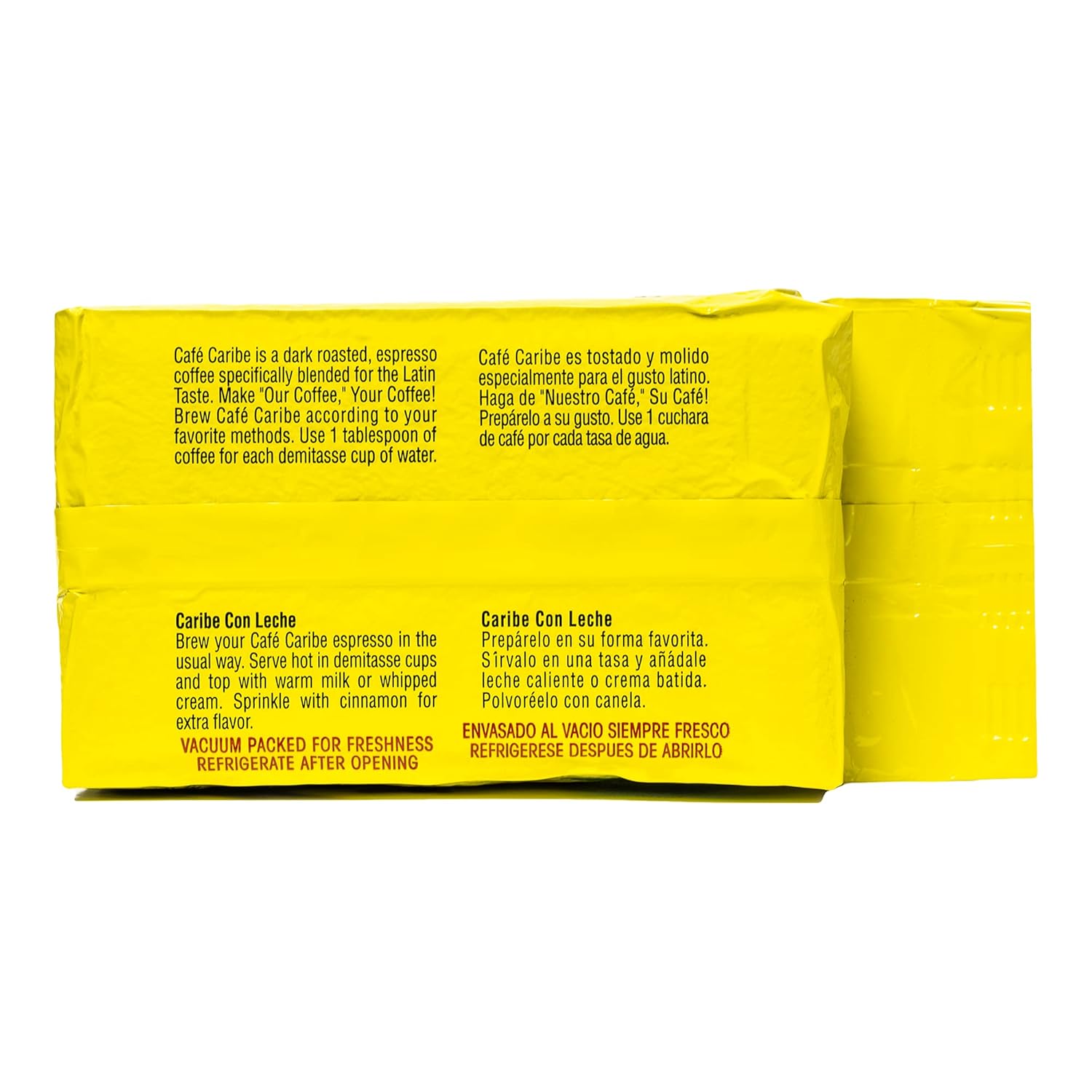 CAFE CARIBE 100% Espresso Coffee Brick, Dark Roast Ground Coffee, 10 Oz. (Pack of 12)