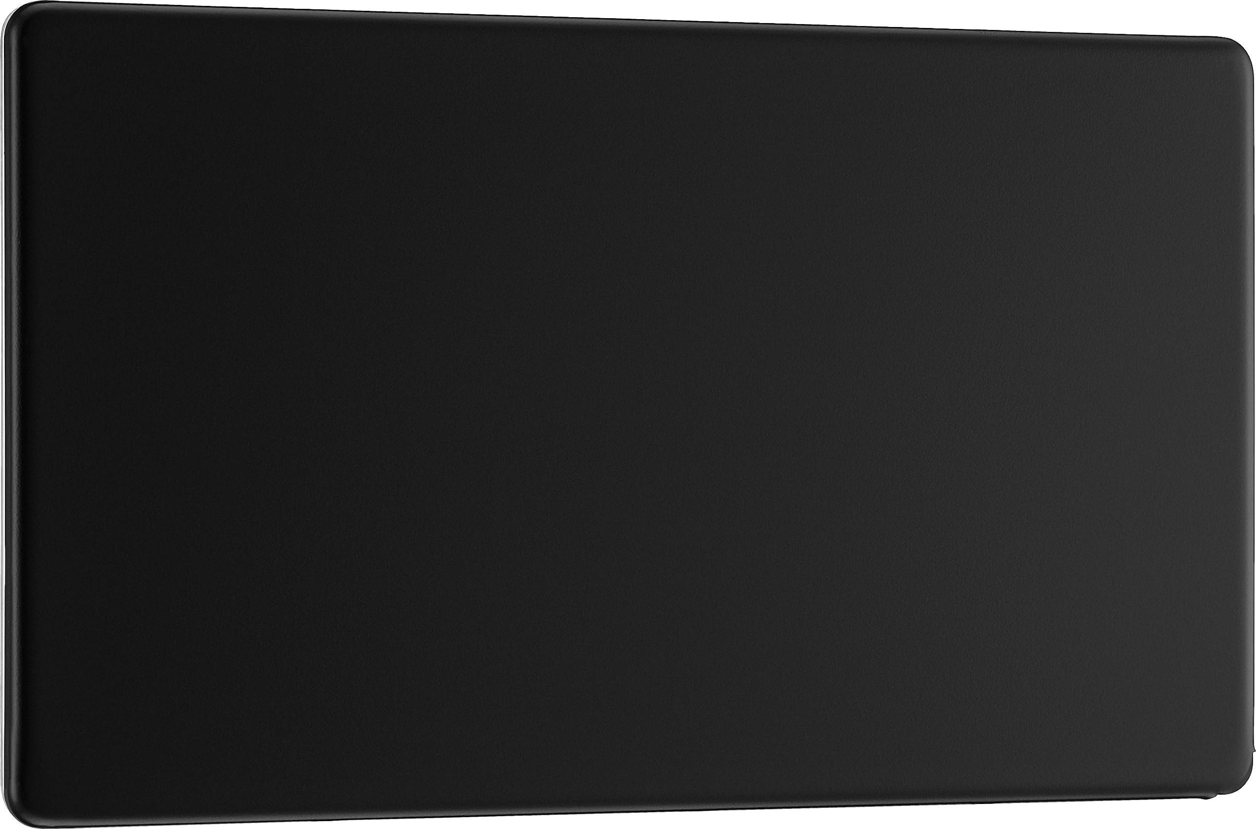 British General Matt Black Screwless Flat Plate Double Blank Plate