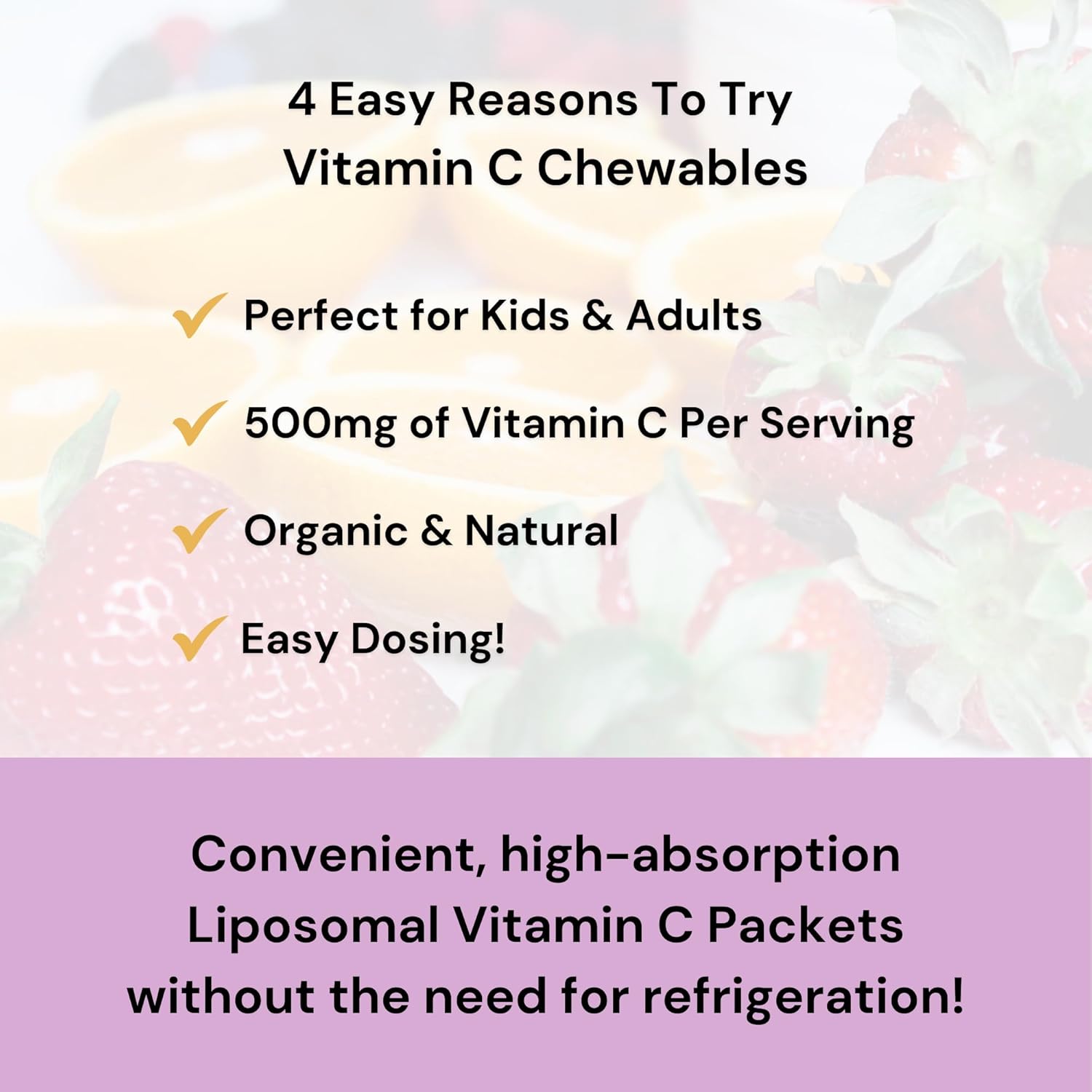 Vitamin C Chewables | 500 mg Vitamin C as Ascorbic Acid per Serving | Berry Blast Flavor | 60 Servings