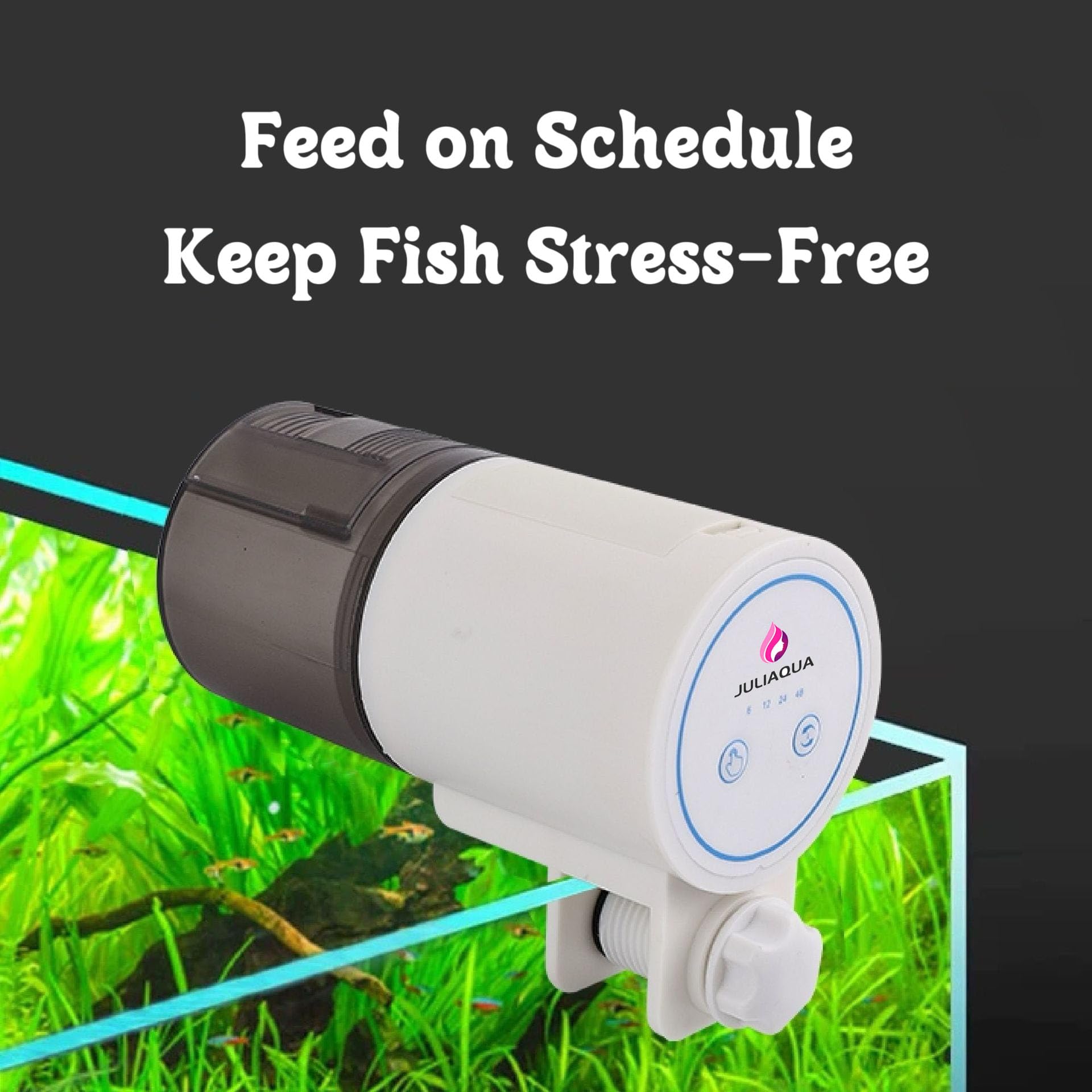 Distributeur Automatique de Nourriture pour Aquarium, Distributeur de Nourriture, Mangeoire Automatique, Distributeur de Nourriture pour Terrarium. (4 Modes and Manual)