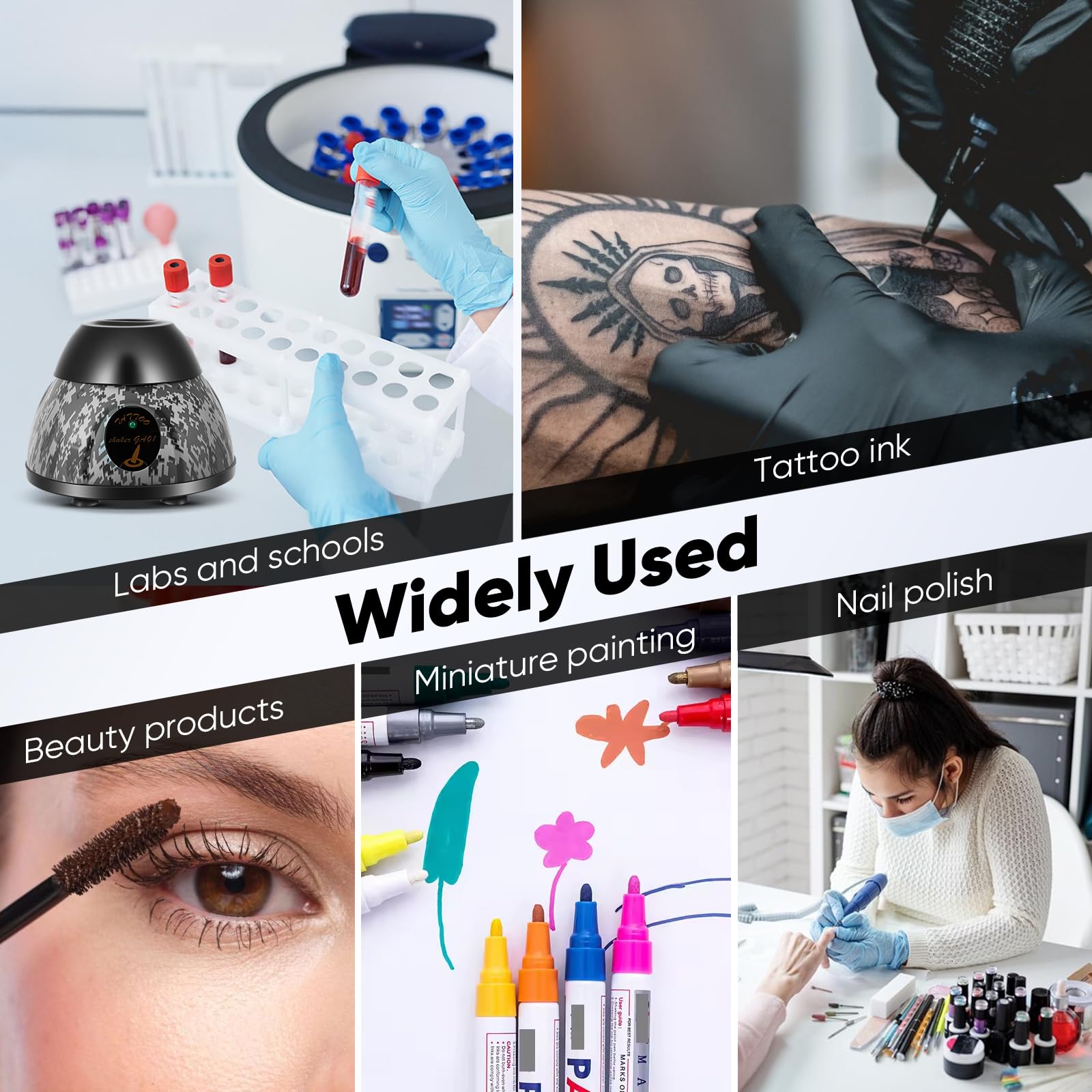 Vortex Mixer Mini 5200 U/min, Elektrischer Pigment Shaker mit Touch-Funktion, Lab Vortex Mischer für Farben Schüttler, Nagellack, Tattoo Tinte, Wimpernkleber, Farbschüttler für Reagenzgläser, Grün