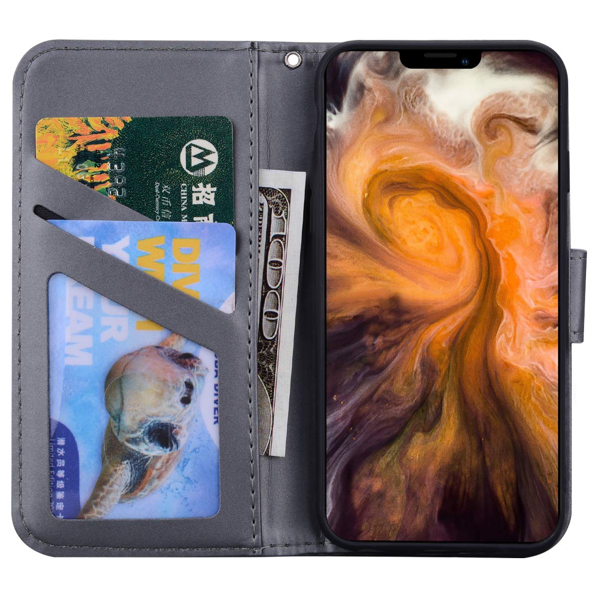 Ailisi Cover Portafoglio Per IPhone 6/6S (4,7") – Custodia In Pelle PU Con Cute Orso Grigio, Supporto E Chiusura Magnetica