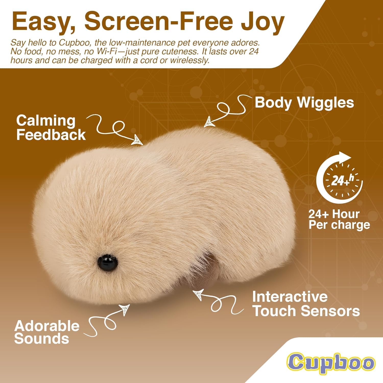 Interactive AI Plush Companion Pet– Privacy Safe Soft Huggable Intelligence Emotional Support Robot Pets, Anxiety Relief Desk Robots| Ideal Toy Gift for Kids,Teens,Adults,Seniors(Purple)