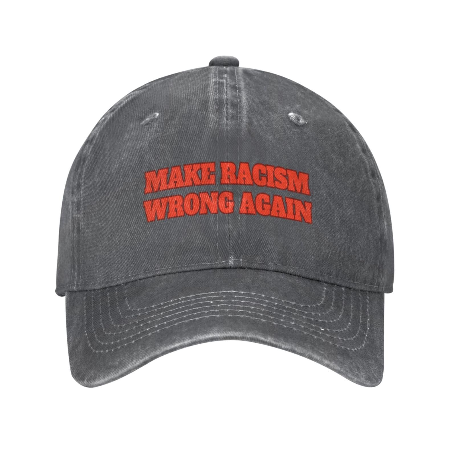 Melbrakin Unisex Deep Heather Make Racism Wrong Again Hat Black Lives America Matter Caps End Racism Baseball Cap Trucker Hats Men Women