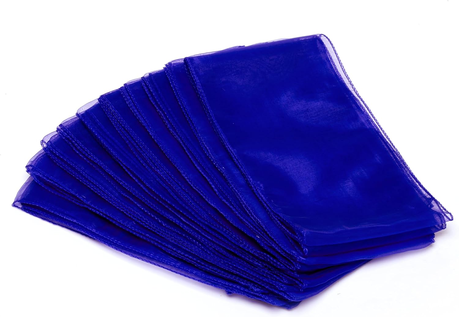 MDS 20 Pack Organza Table Runner 12 x 108 inch Long Premium Table Runners for Wedding Party, Events Decoration, Banquets Decorations, Bright and Smooth Silk Fabric Party Table Runner- Royal Blue