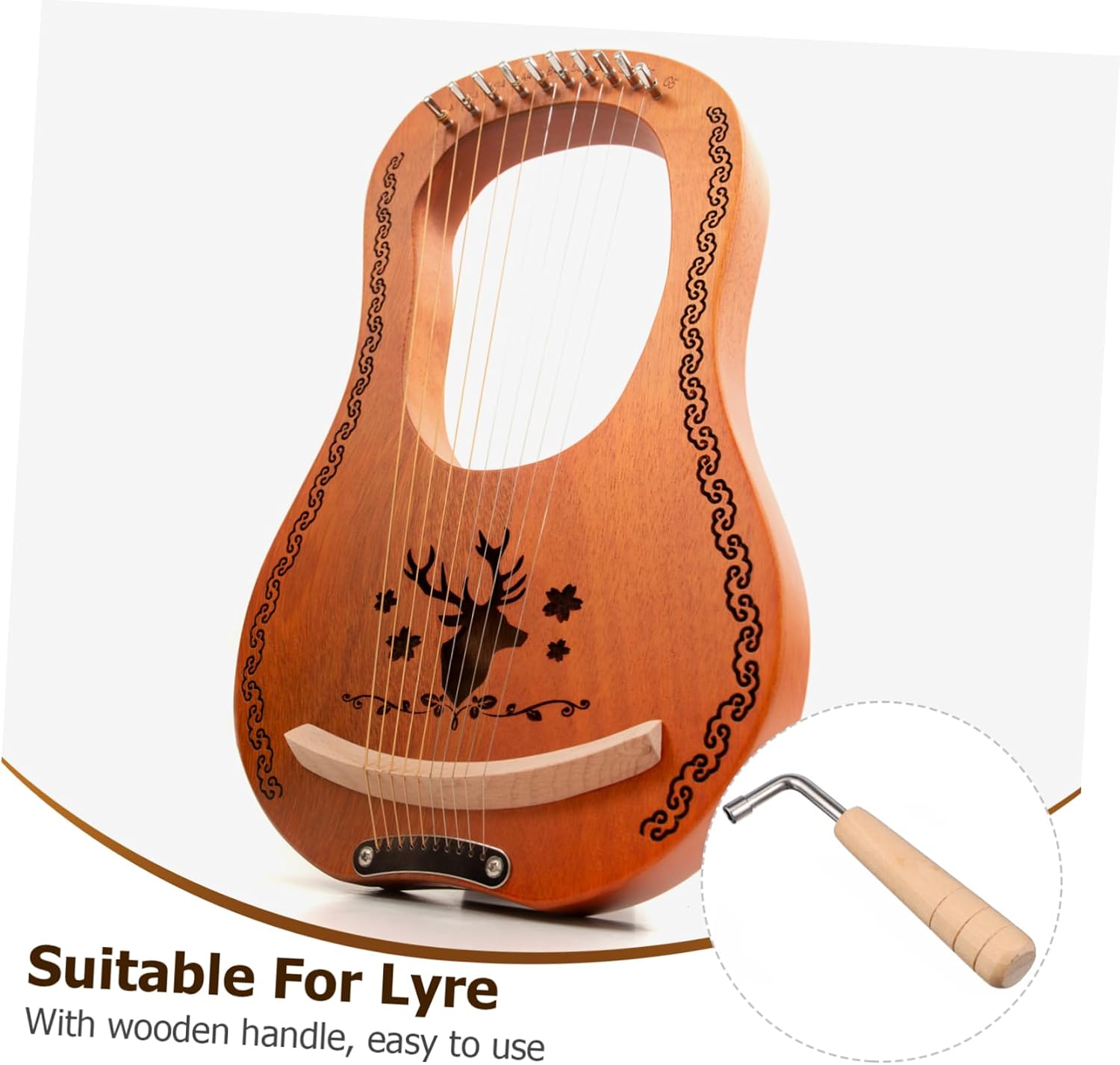 Wooden Handle Lyre Tuning Wrench for Musicians image 4