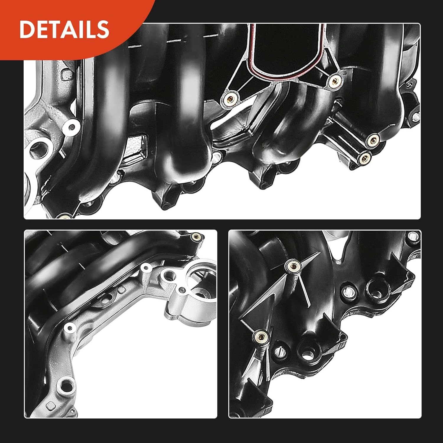 A-Premium Upper Intake Manifold with Gaskets Thermostat Compatible with Ford Crown Victoria 01-11, Mustang 99-04, Explorer & Lincoln Town Car 01-11 & Mercury Grand Marquis 01-11, Mountaineer, 4.6L V8