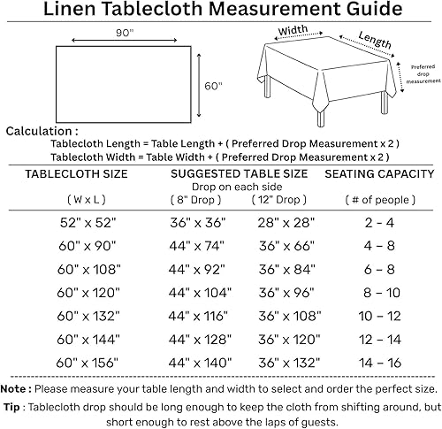Miniatura 2 de Solino Home Mantel de lino de 60 x 90 pulgadas, 100% lino puro, a cuadros, color burdeos, para mesas rectangulares, lavable a máquina para verano