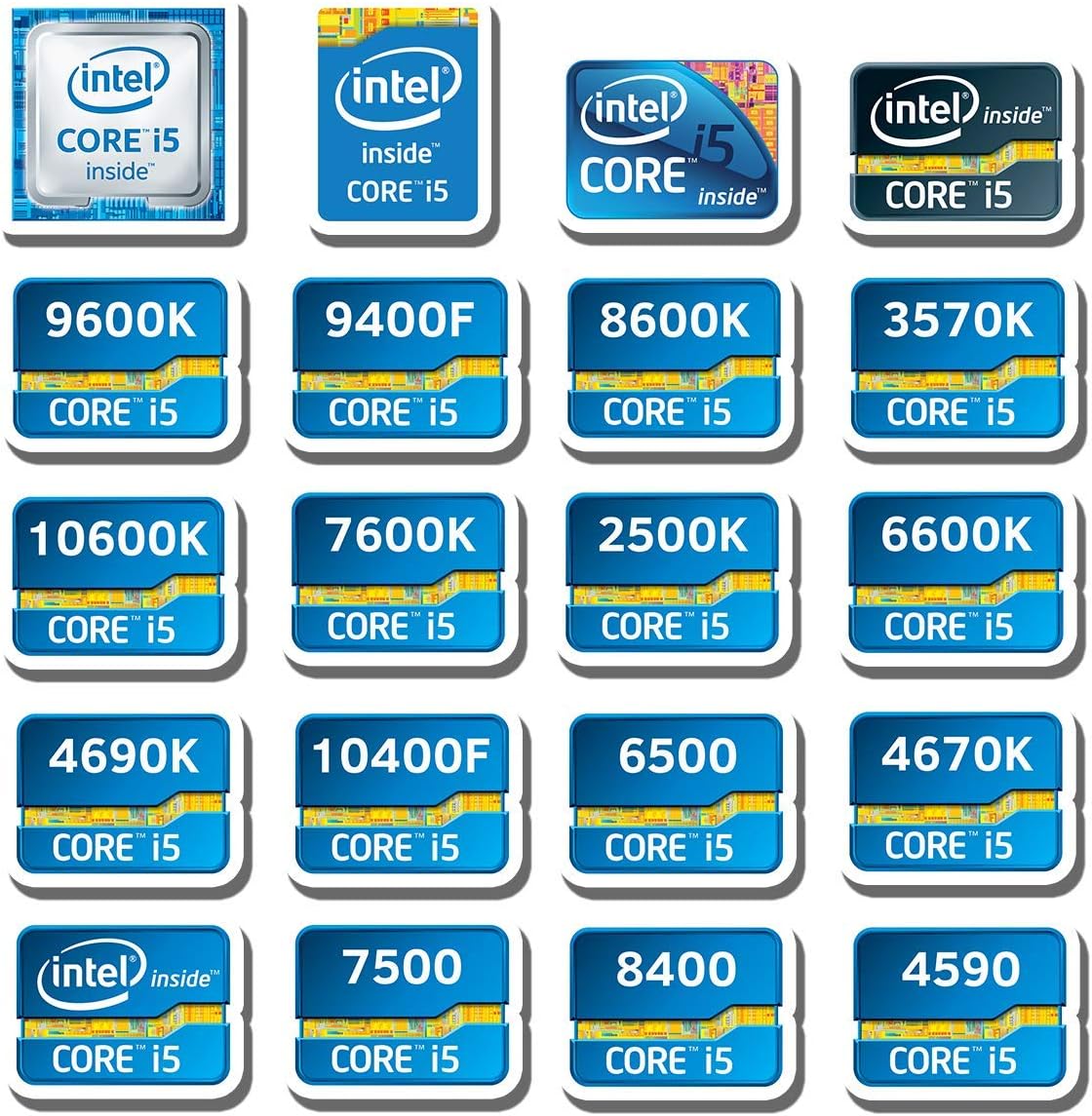 Amazon.com: 20 PCS Stickers Pack Intel Aesthetic I5 Vinyl Colorful ...