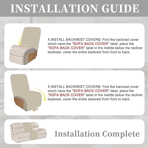 Miniatura 304 de Fundas 100% impermeables para sofá reclinable seccional, fundas para sofá reclinable en forma de L, funda para sofá seccional de esquina en forma de