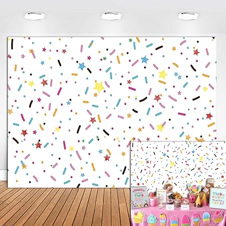 8x6 FT Donut Grow Up Birthday Backdrop Colorful Bright Confetti Sprinkle - View #9