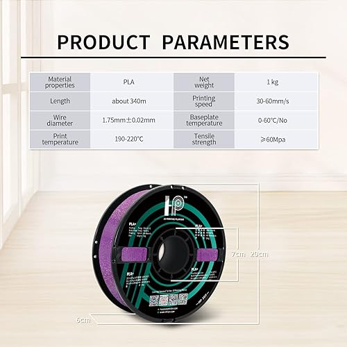 Miniatura 6 de Gitter - Filamento de ácido poliláctico (PLA) para impresora 3D HP3DF de 0.069 pulgadas (0.069 in), dureza mejorada, más ácido poliláctico 100%