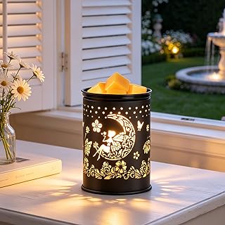 scentsy Wax Warmer for Scented Wax melt Warmer Wax Melter for Candle Making lamp Candle Warmer Plate Oil Burner for Home Decor and Gifts for Holiday (Moon/Flower Fairy)