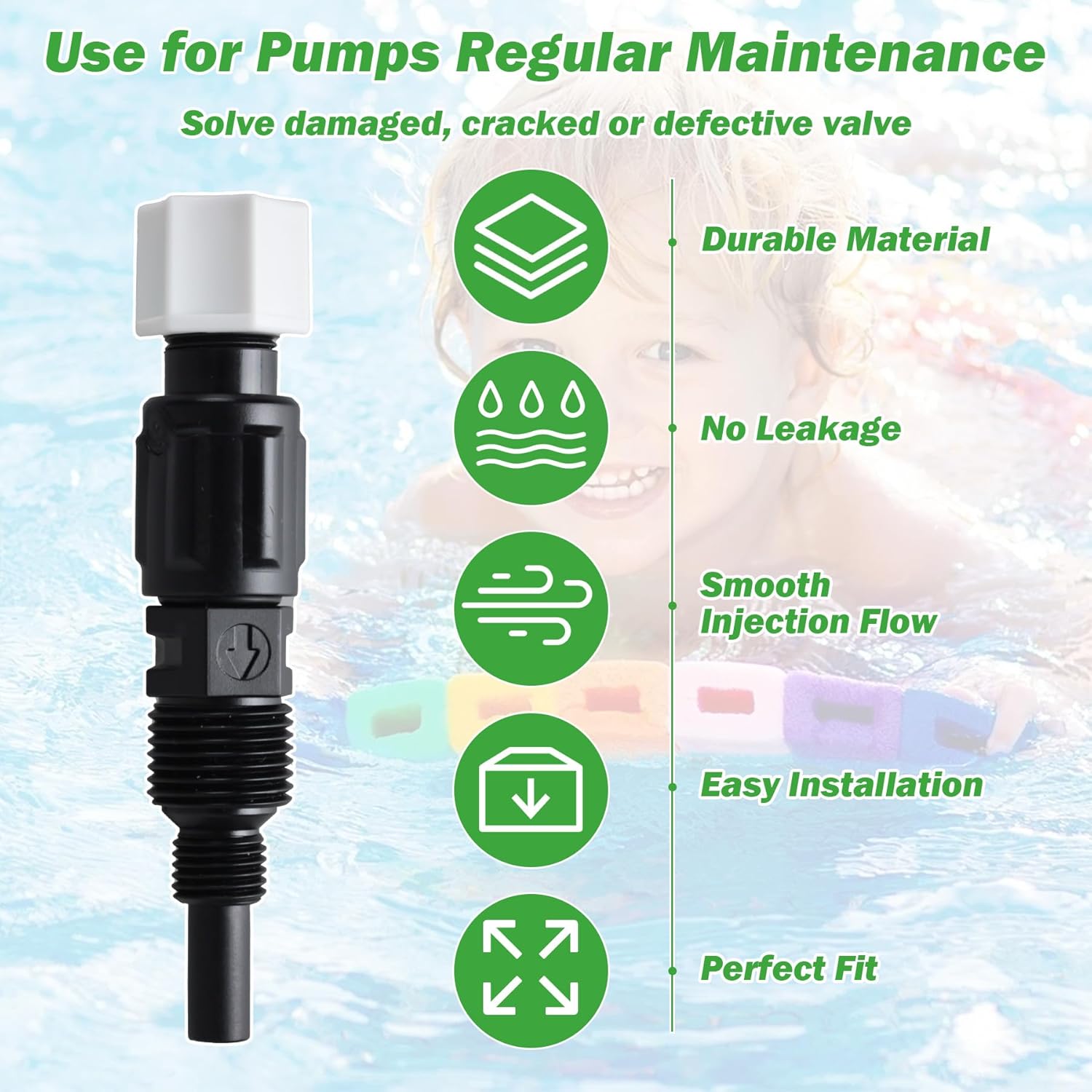 3/8-Inch UCINJ38 Injection Check Valve Replacement Compatible with Stenner Pumps 45/85/100/170 Series, Classic Series, 3/8" Duckbill Check Valve (2 Pack)