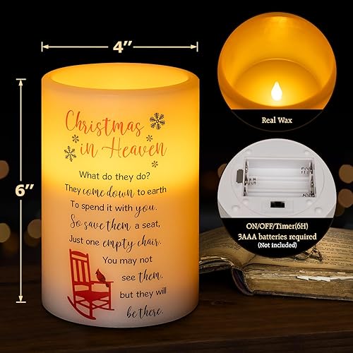 Miniatura 10 de Regalos conmemorativos, vela cardenal sin llama, luz LED de cera real con temporizador, regalo de condolencia por la pérdida de un ser querido,