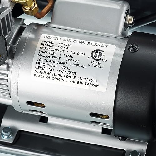 Miniatura 2 de SENCO PC1010 1/2-Horsepower 1-Gallon Finish and Trim Hot Dog Air Compressor Portable Tire Inflator For Car