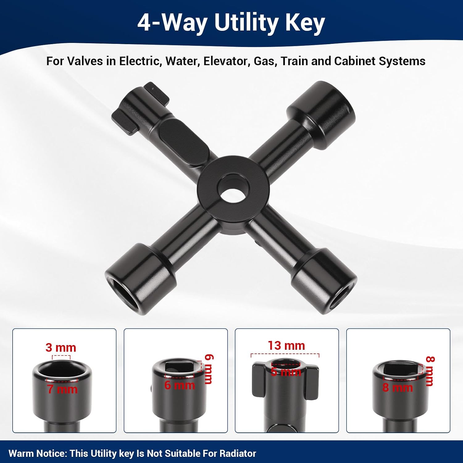 Compression Sleeve Puller & Pipe Wrench Kit Plumbing Tools, 5 Pcs Ferrule Puller for 1/2 Inch Copper Tubing, Angle Stop Wrench, 4-Way Utility Key for Faucet Toilet Valve Repair