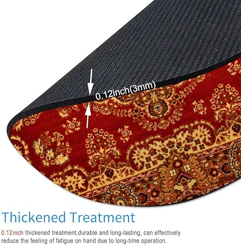 Miniatura 3 de Smooffly Alfombrilla circular para mouse, alfombrilla de mouse roja, alfombra persa, accesorios de escritorio, alfombrilla de mouse redonda,