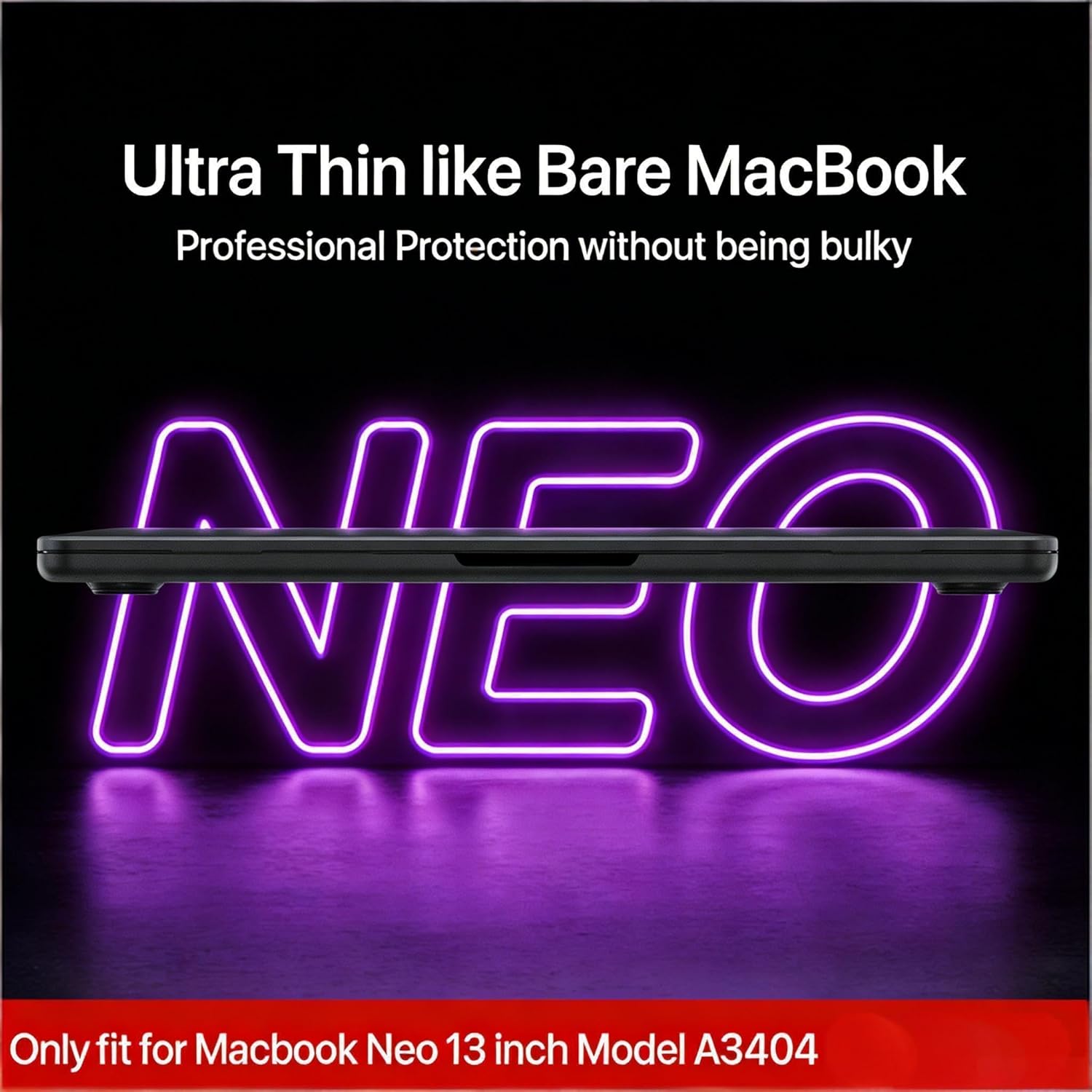 Se7enline for MacBook Neo Case 13 Inch 2026 with A18 Pro Chip Model A3404, Hard Shell with Keyboard Cover, Lightweight Scratch & Fingerprint Resistant for Travel Office Daily Use, Matte Black
