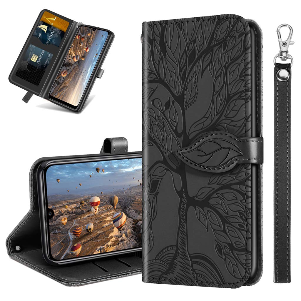 Housse De Protection à Rabat Pour Huawei P Smart Z Et Honor 9X - Style Livre En Noir - Matériau TPU
