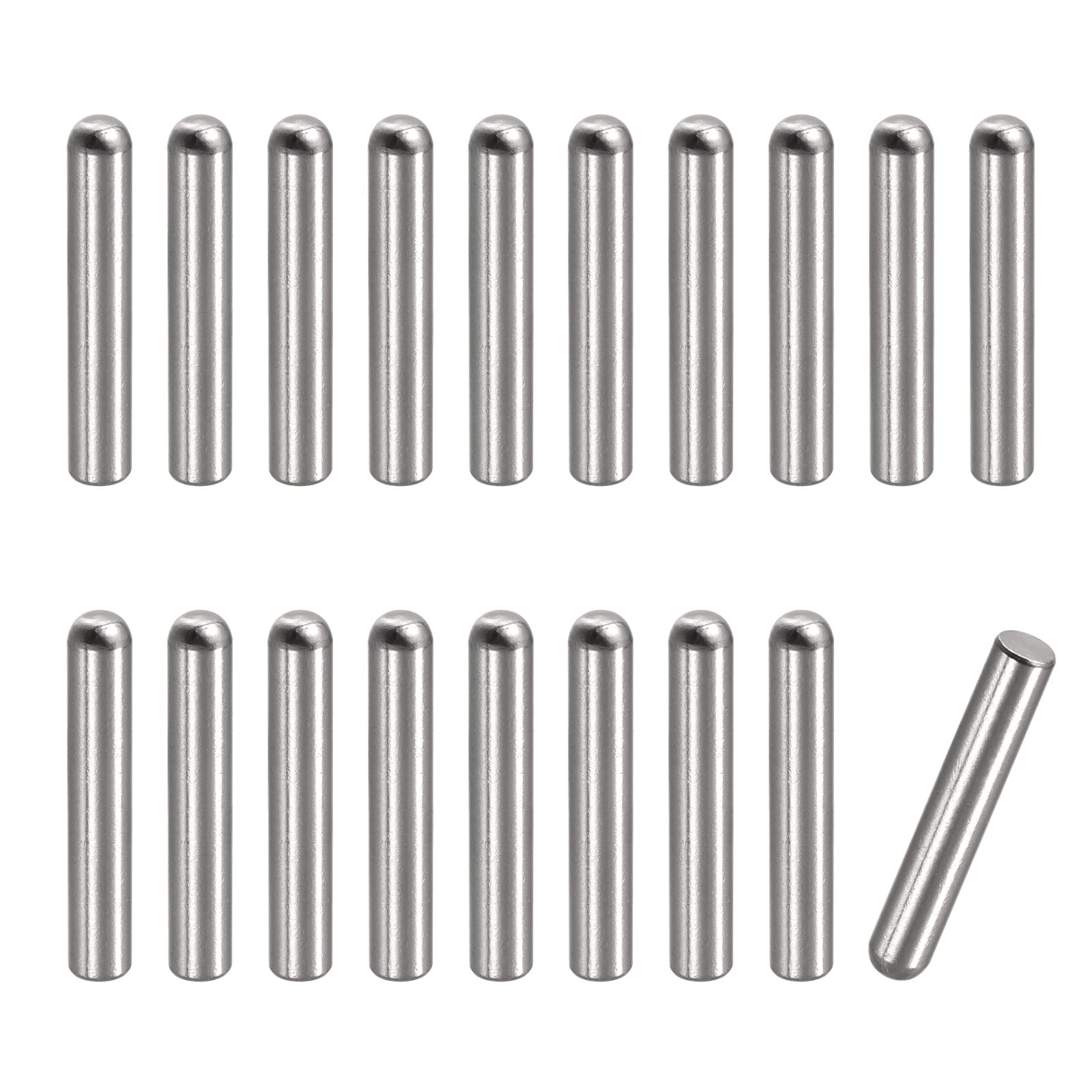 sourcing map 20 Stück Zylinderstifte 5x30mm Passstifte 304 Edelstahl Rundkopf Flachbefestigungselemente