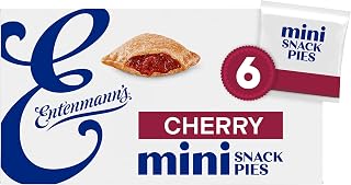 Entenmann's Minis Cherry Snack Pies, 12 oz Box (6 Count) - Real Cherry Filling, Golden Glazed Crust, Kosher & Individually Wrapped