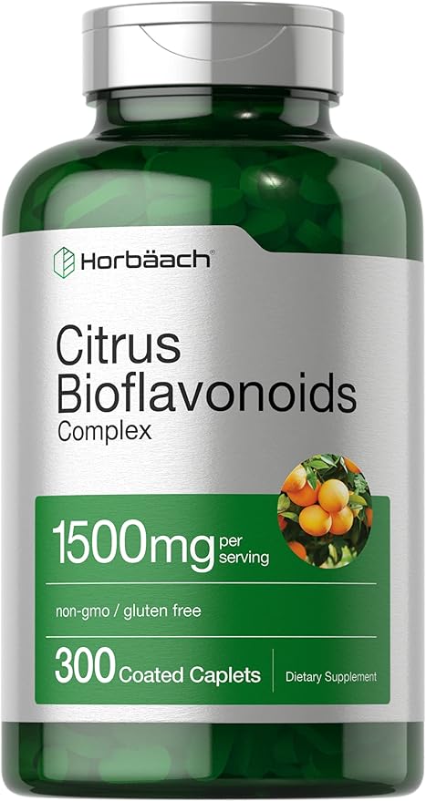 Horbäach Citrus Bioflavonoids Supplement | 1500mg | 300 Caplets | Vegetarian, Non-GMO, and Gluten F&hellip;