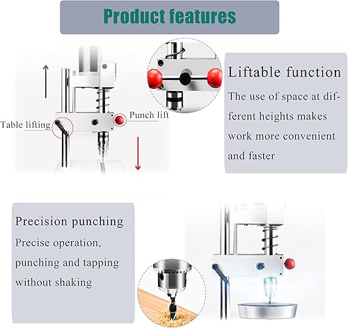Miniatura 5 de Huanyu Mini prensa de taladro eléctrica de 7 velocidades Máquina de perforación de sobremesa Perforación 2 en 1 Micro herramienta de perforación con
