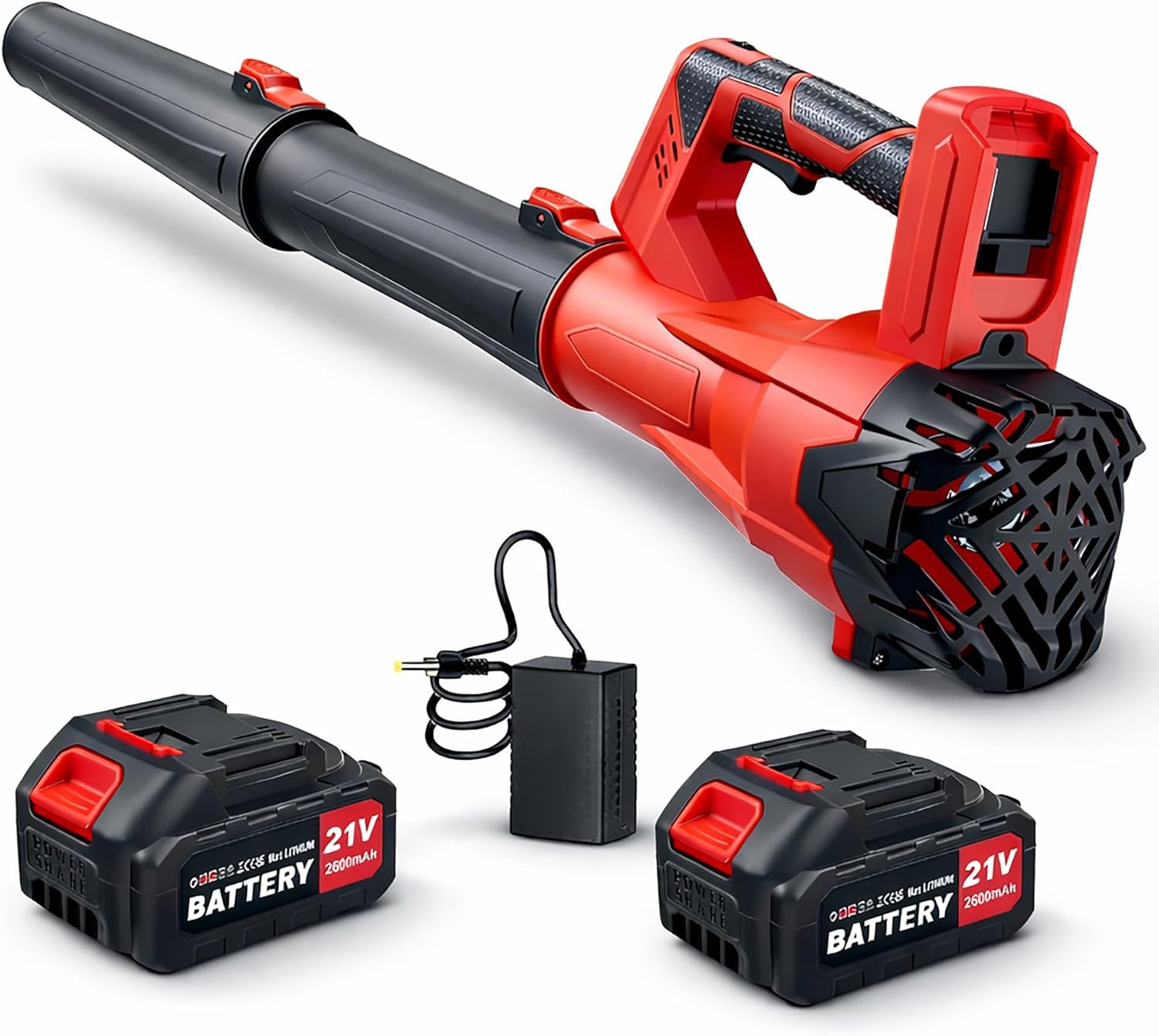 Leaf Blower Cordless, Battery Powered Leaf Blower with 2 Batteries and Charger, 21V Electric Leaf Blower Cordless 6-Speed Lightweight Handheld Blower for Lawn Care, Yard, Patio Cleaning and Dust