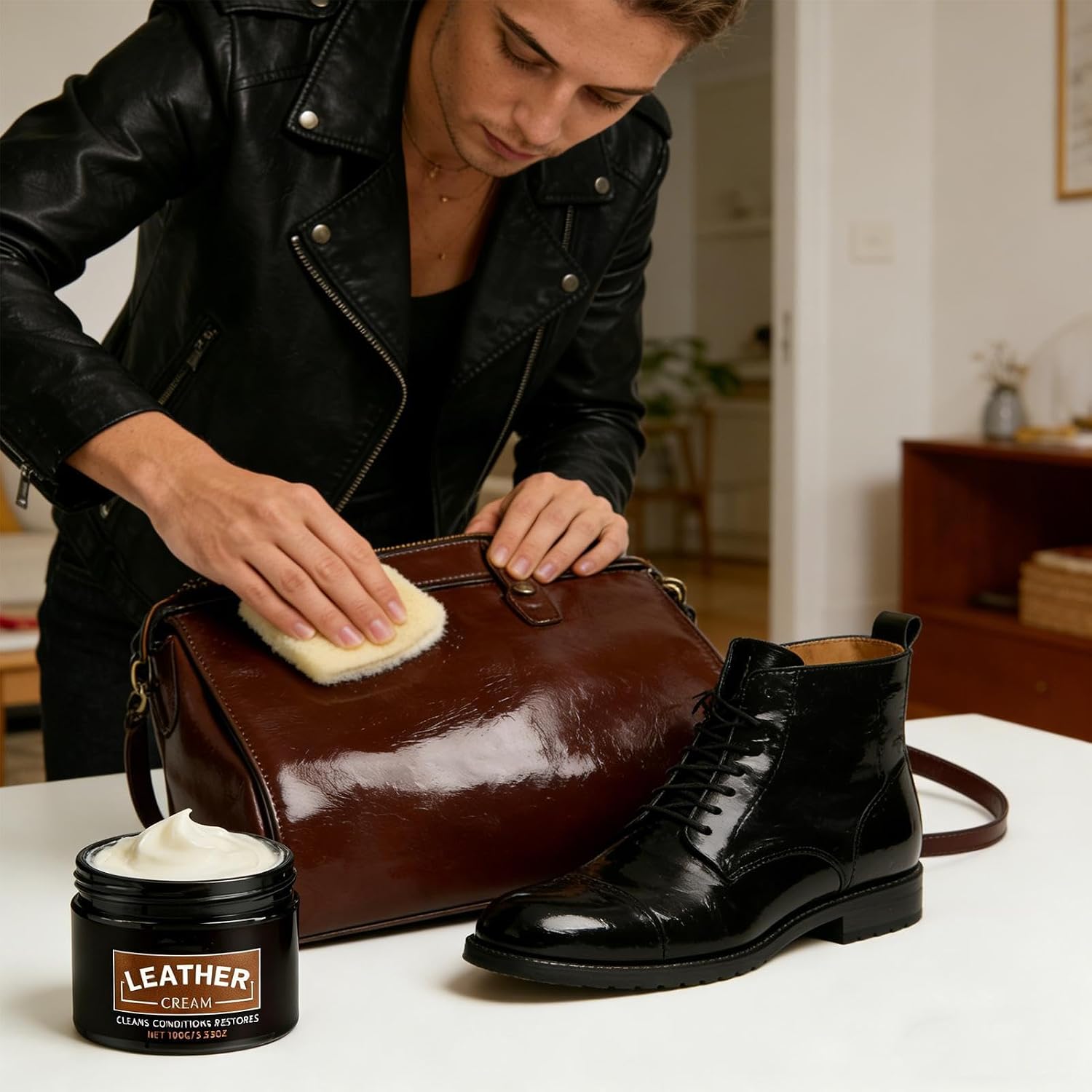 Leather Cream Cleaning Wax