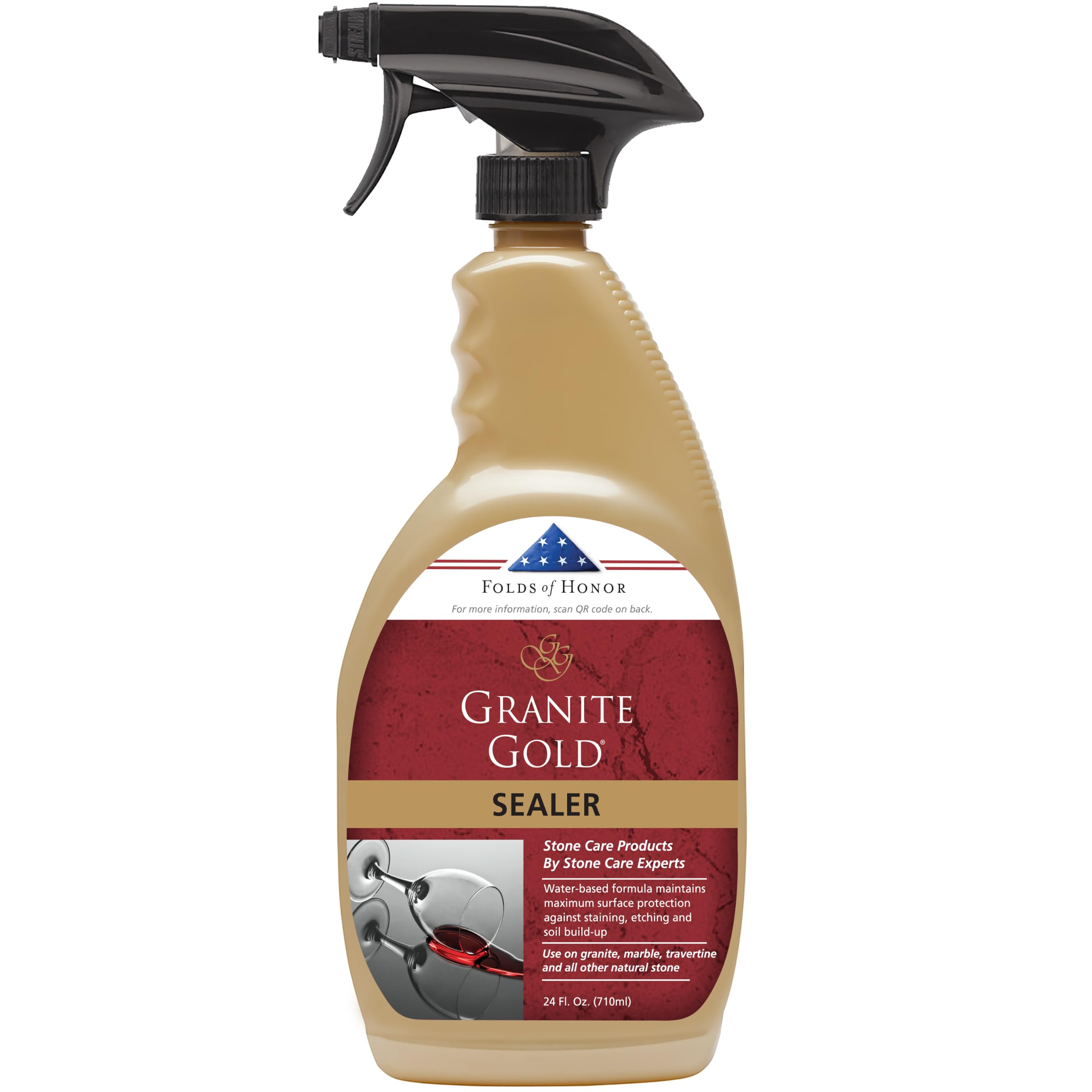 Granite Gold Clear Water-Based Sealer Spray, Protection For Granite, Marble, Travertine, Natural Stone Countertops, 710Ml (Pack Of 1)