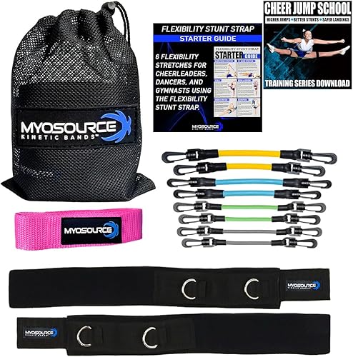 Cheer Kinetic Bands Kit de entrenamiento de flexibilidad para animadoras Bandas de resistencia de piernas, correa de truco, descargas de